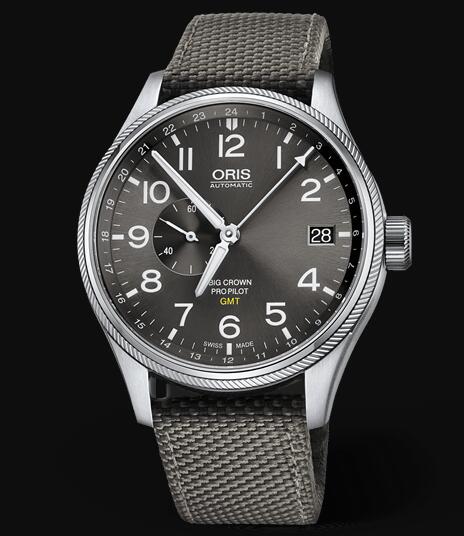 Review Oris Aviation Big Crown Pointer GMT SMALL SECOND 45mm Replica Watch 01 748 7710 4063-07 5 22 17FC - Click Image to Close